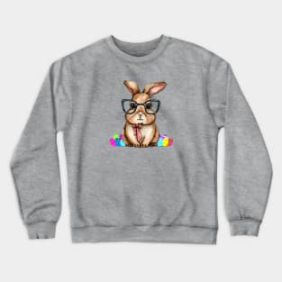 Easter Bunny with glasses Crewneck Sweatshirt